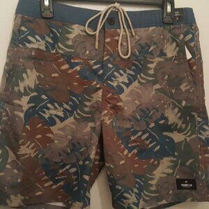 🔥TRUNKS CO BOARD SHORT 361283-21 COLOR ELEPHANT PALMS #3 W30 LENGTH 18" NWT